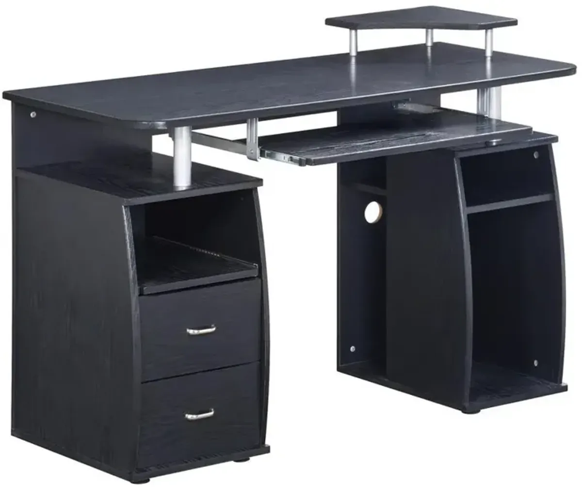 Complete Computer Workstation Desk With Storage. Color: Espresso