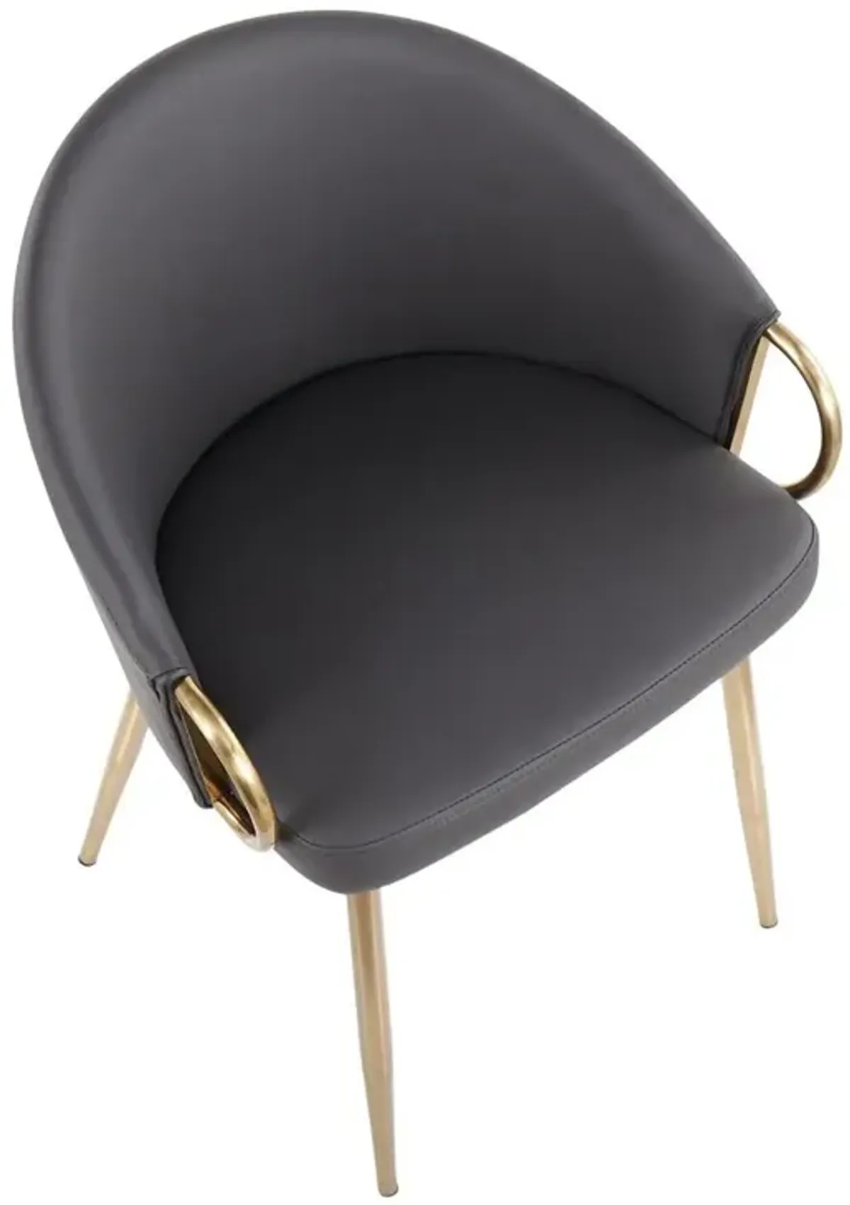 LumiSource Gold Metal, Grey PU Claire Chair