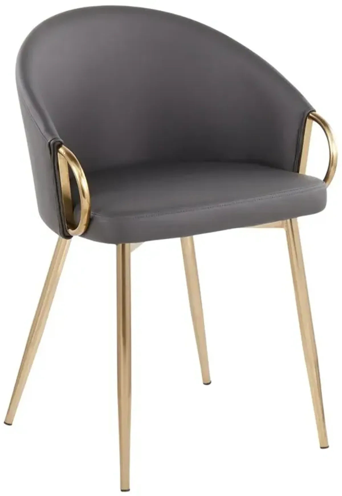 LumiSource Gold Metal, Grey PU Claire Chair