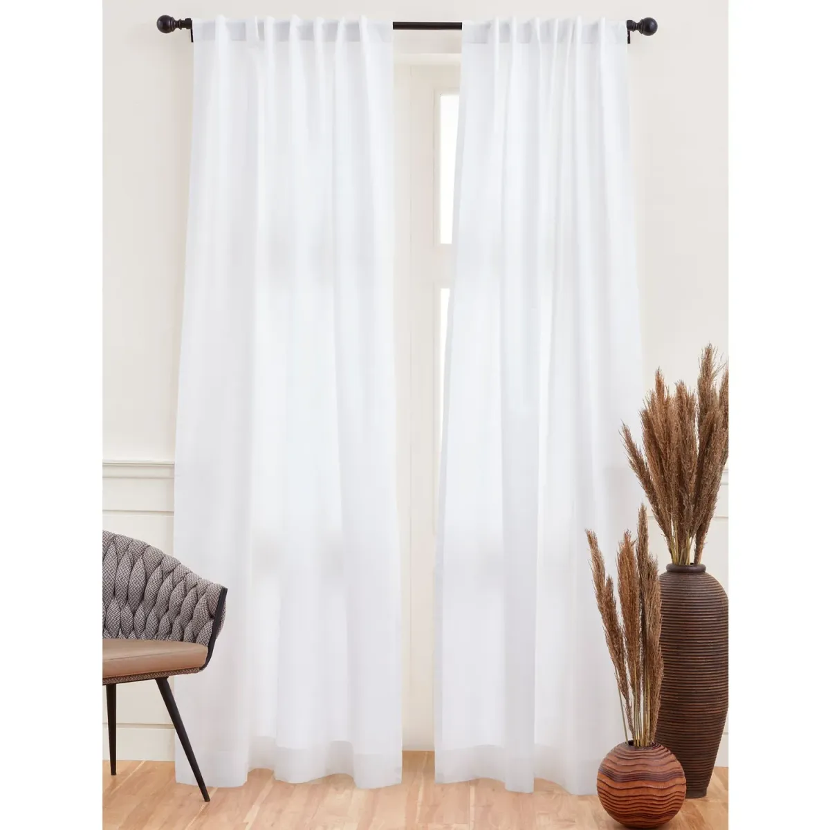 Solino Home Cotton Linen Curtain | Cotton Linen for Thanksgiving, Christmas