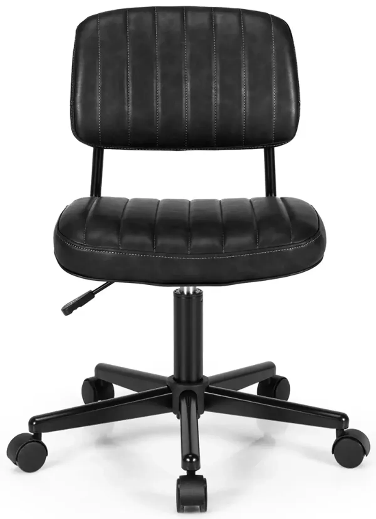 Costway 2PCS PU Leather Office Chair Adjustable Swivel Task Chair with Backrest Black