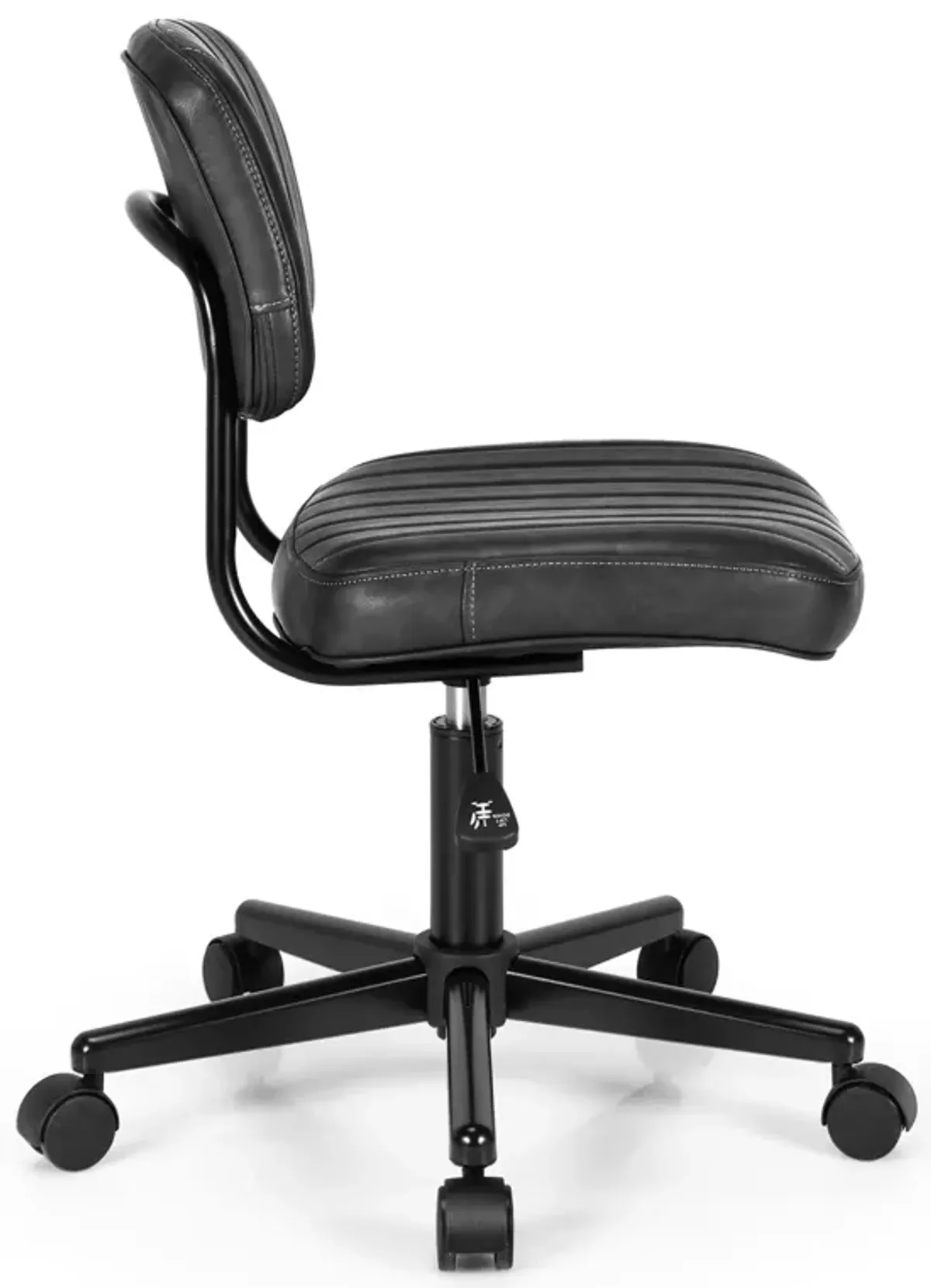 Costway 2PCS PU Leather Office Chair Adjustable Swivel Task Chair with Backrest Black