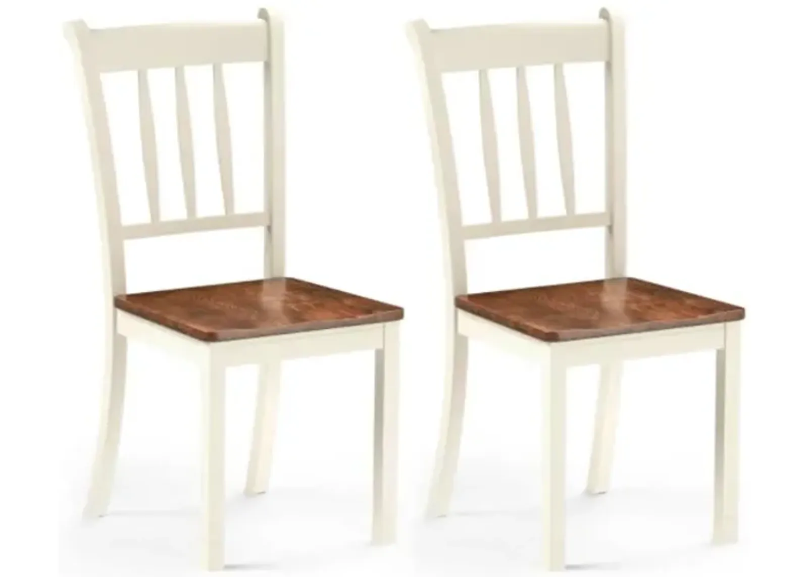 Hivvago 2 Pieces Solid Whitesburg Spindle Back Wood Dining Chairs