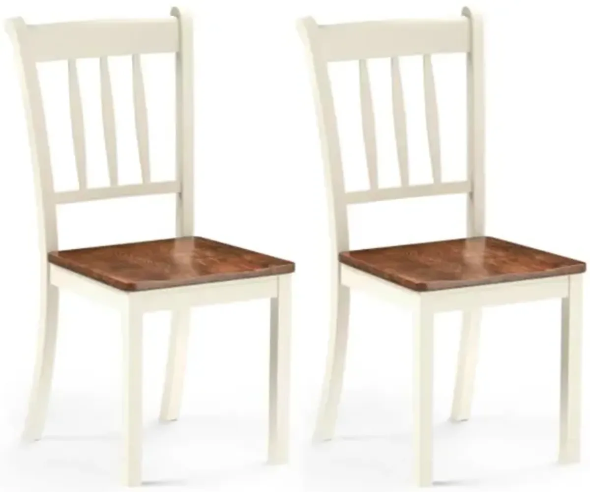 Hivvago 2 Pieces Solid Whitesburg Spindle Back Wood Dining Chairs