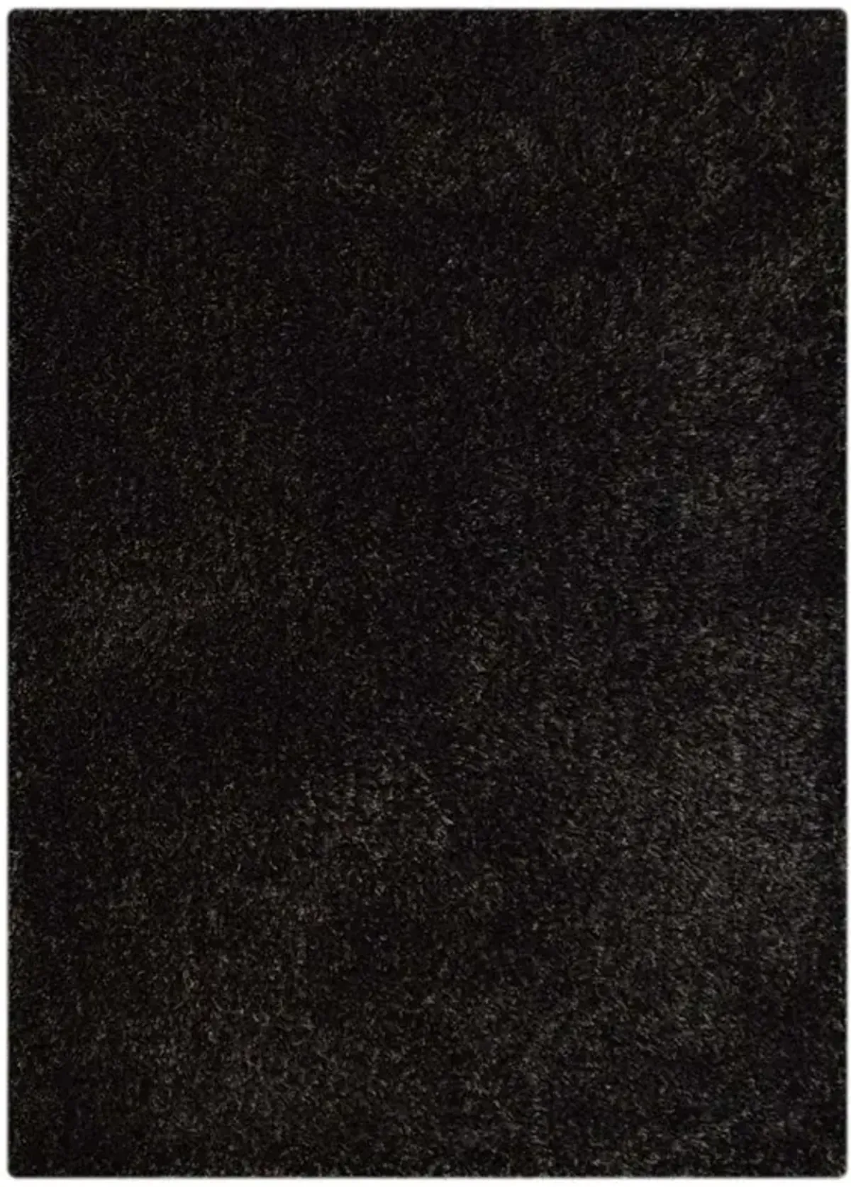 RUGSOTIC CARPETS HAND TUFTED SHAG POLYESTER ECO-FRIENDLY AREA RUGS  - 5'x8', Rectangle, Silver Black, Solid Plain Design, High Pile Thick Handmade Anti Skid Rugs for Living Room, Bed Room K00111