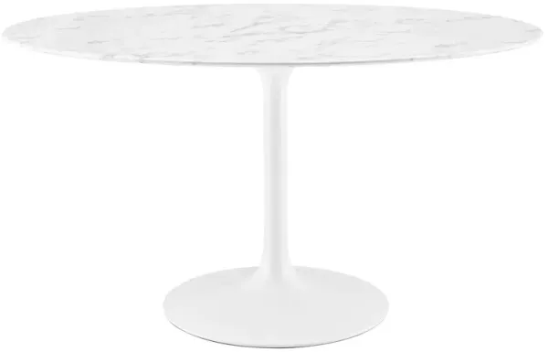 Modway - Lippa 54" Oval Artificial Marble Dining Table White