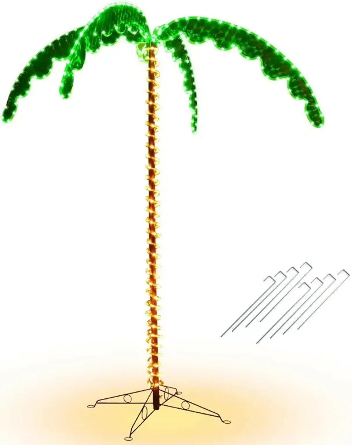 7 Feet LED Pre-lit Palm Tree Decor with Light Rope