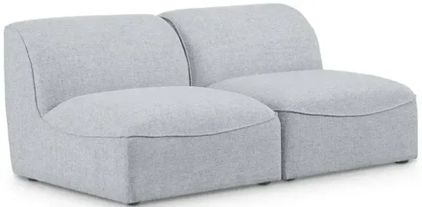 Meridian Furniture Miramar Grey Durable Linen Textured Modular Sofa