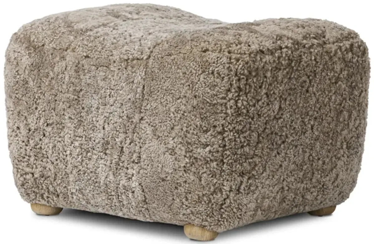 Oslo Taupe Shearling Ottoman