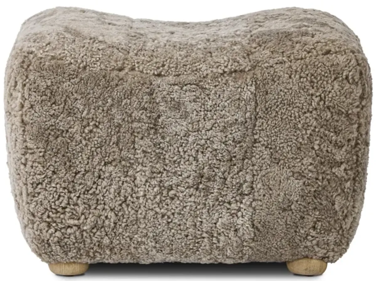 Oslo Taupe Shearling Ottoman