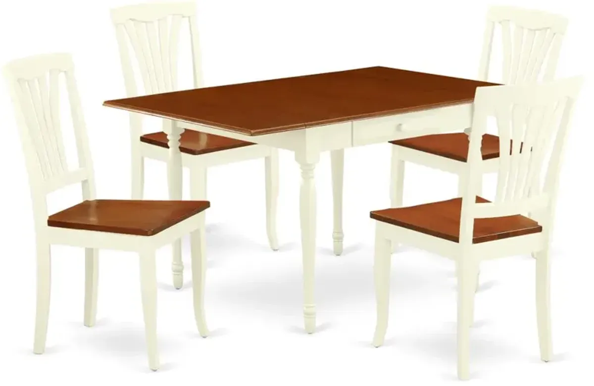 Dining Room Set Buttermilk & Cherry, MZAV5-WHI-W