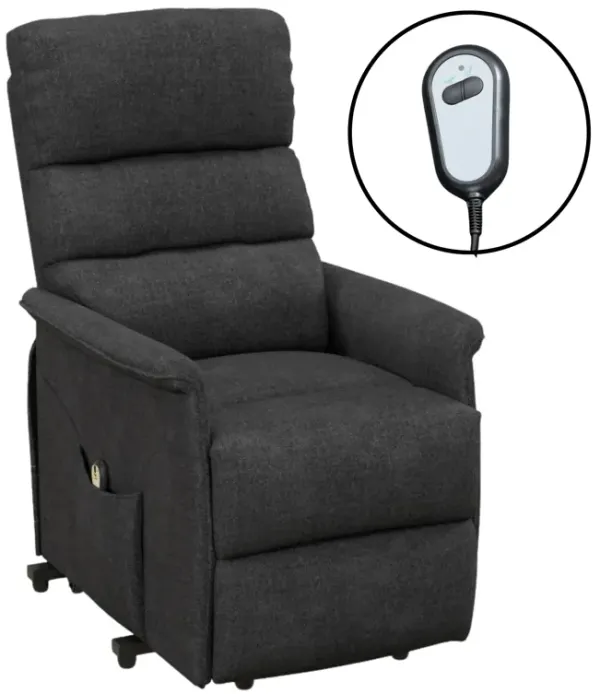 Power Lift Chair for Ease-Loving Adults, Electric Lift Recliner Chair with Remote Control, Side Pockets for Living Room, Black