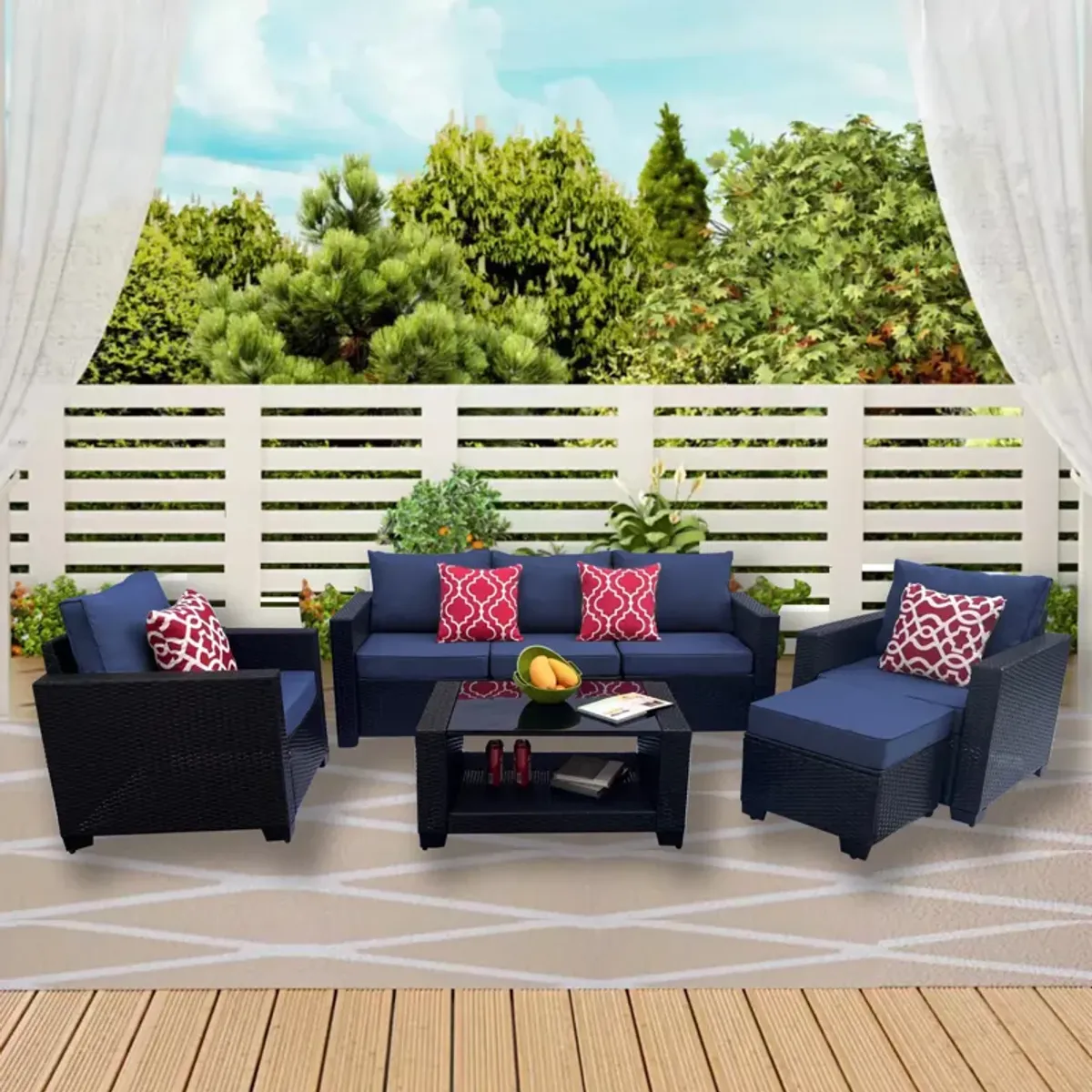 Merax Outdoor Furniture Sofa Sets and Coffee Table Set