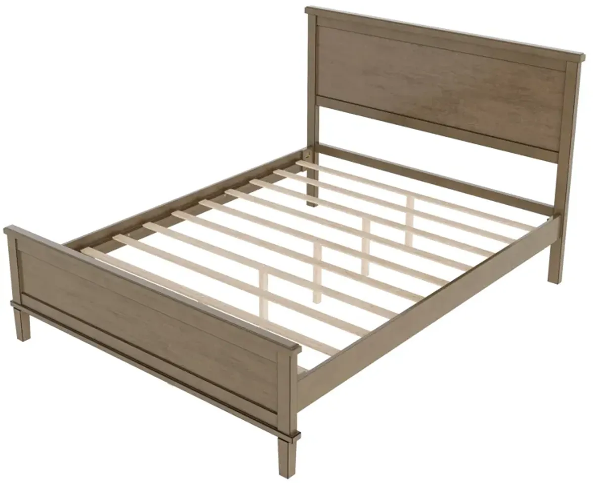 Merax Mid-Century Wood Platform Bed with Headboard