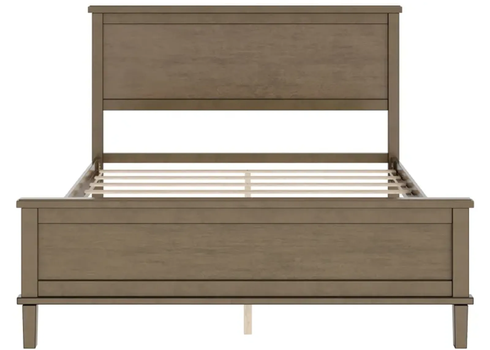 Merax Mid-Century Wood Platform Bed with Headboard