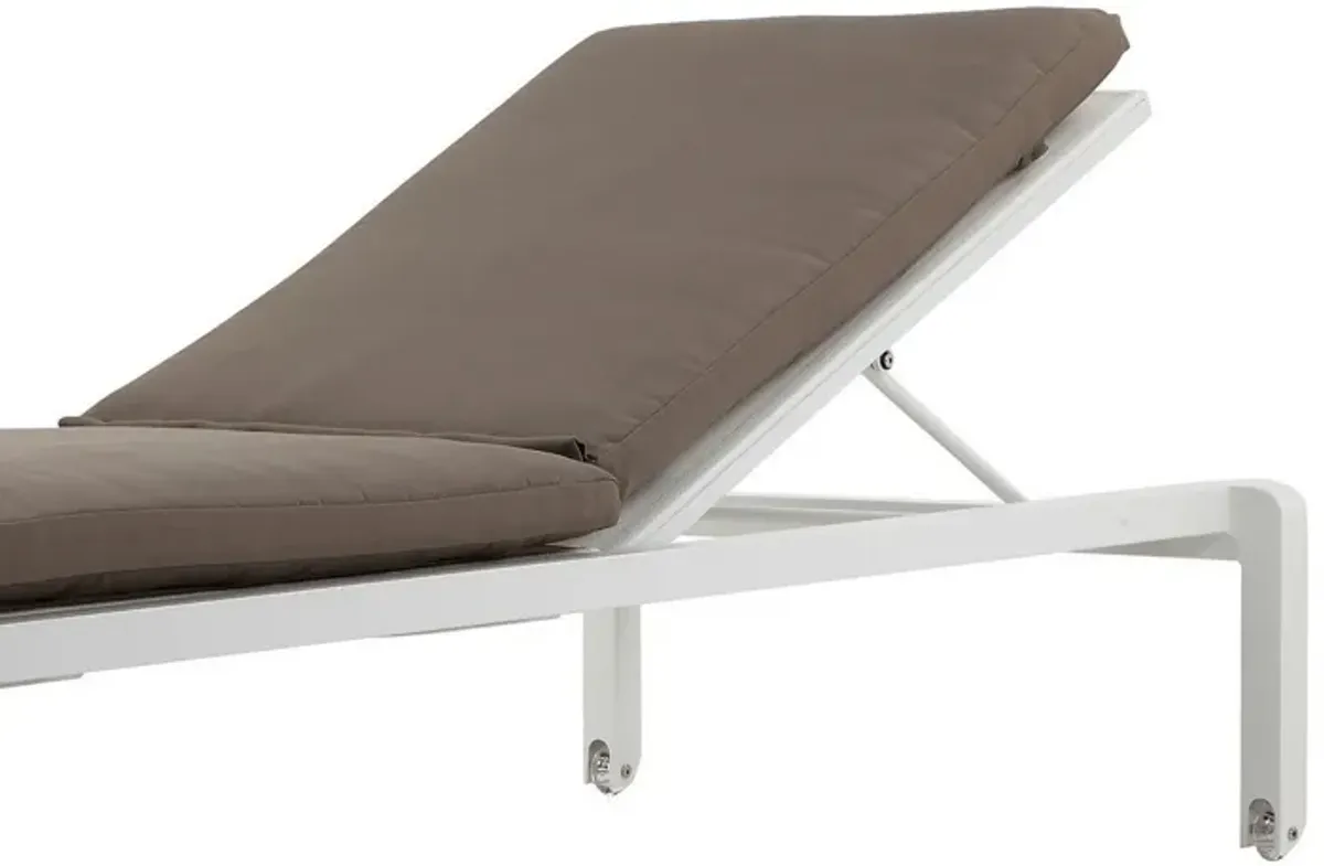 76 x 25 Outdoor Lounger Cushion, 2 Inch Thick Padding, Modern Gray Fabric-Benzara