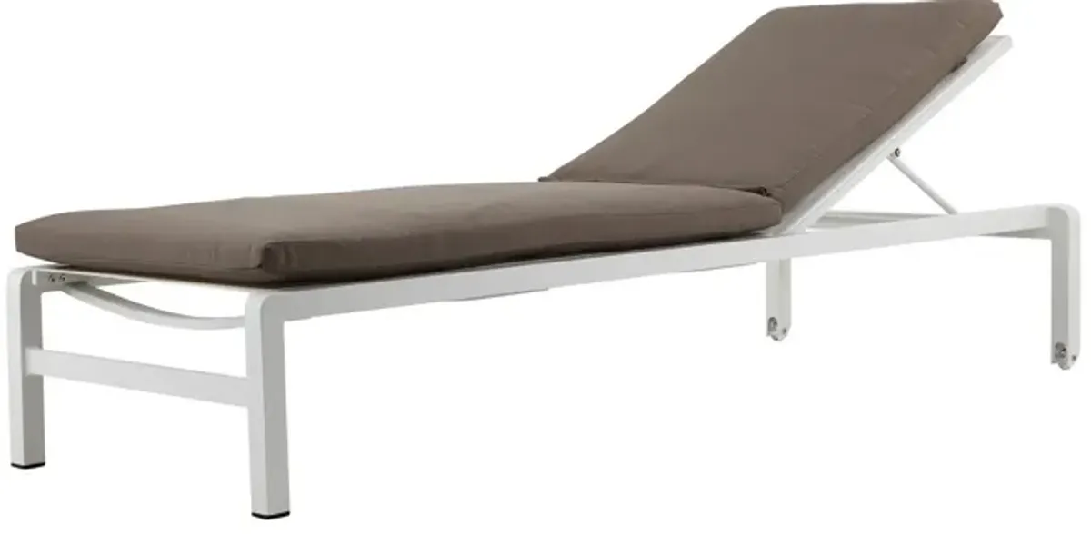 76 x 25 Outdoor Lounger Cushion, 2 Inch Thick Padding, Modern Gray Fabric-Benzara