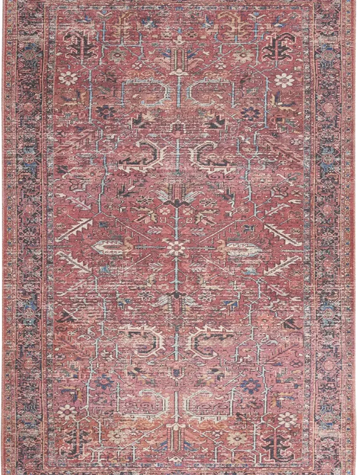 Machine Washable Series 1 SR102 Brick 7'10" x Round Rug