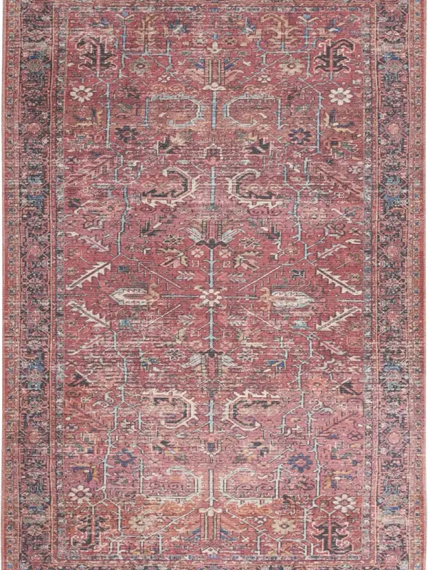 Machine Washable Series 1 SR102 Brick 7'10" x Round Rug