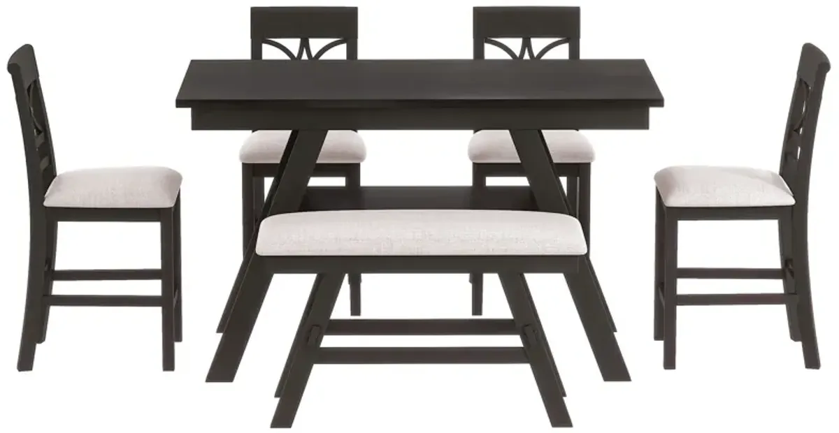 Merax Kitchen Dining Table Set with Bench and 4 Chairs