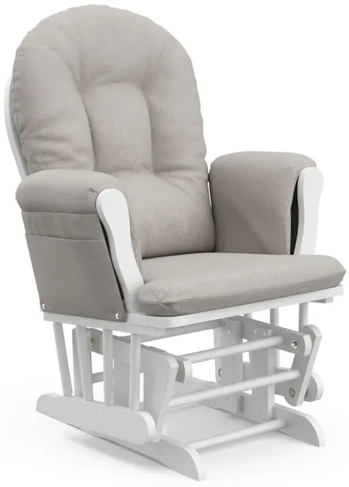 Storkcraft Hoop Glider and Ottoman - White with Taupe Swirl