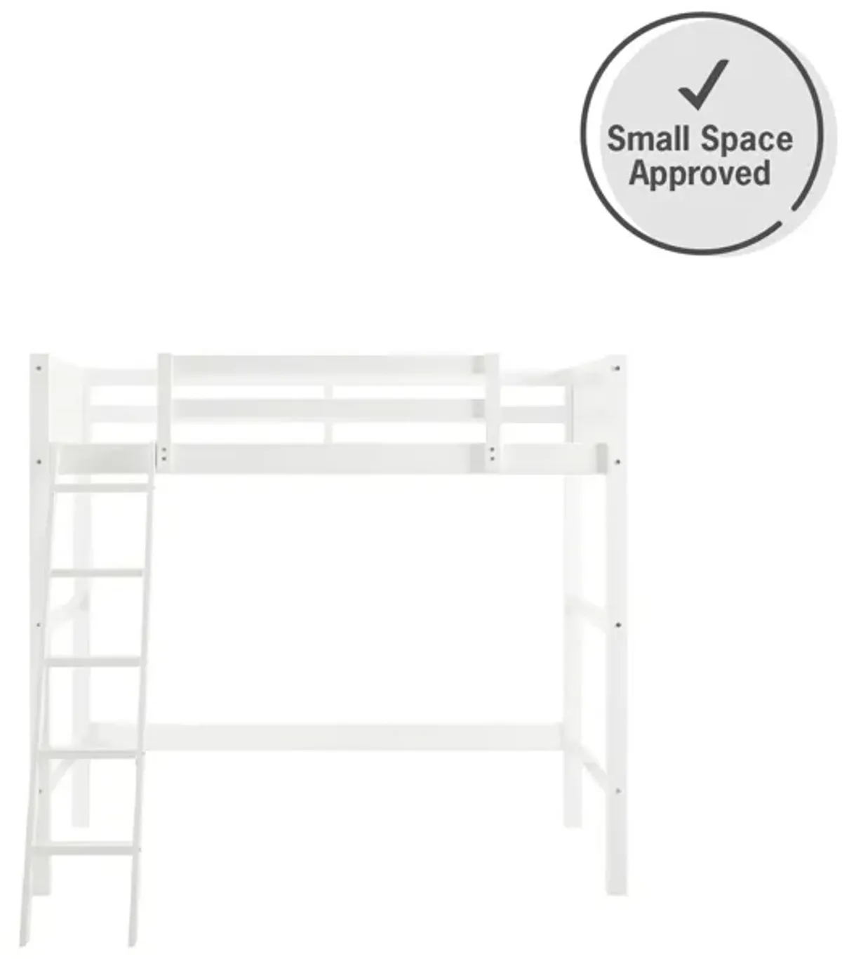 Atwater Living Rollins Twin Wooden Loft Bed with Ladder and Safety Railings