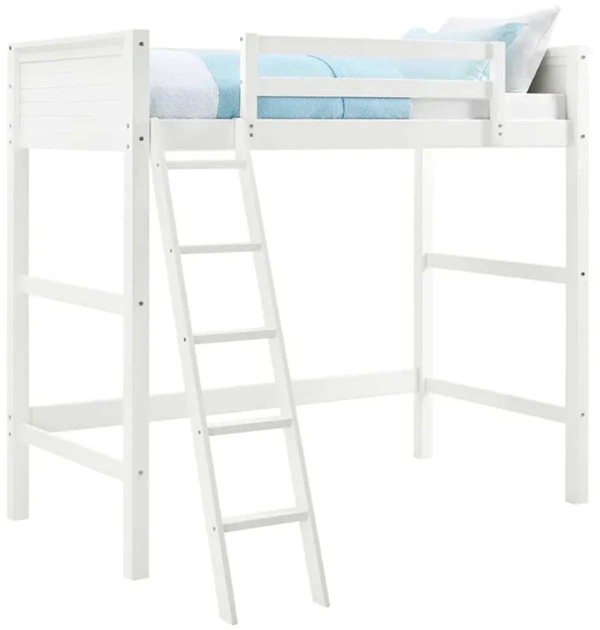 Atwater Living Rollins Kids Wooden Loft Bed with Ladder, Twin