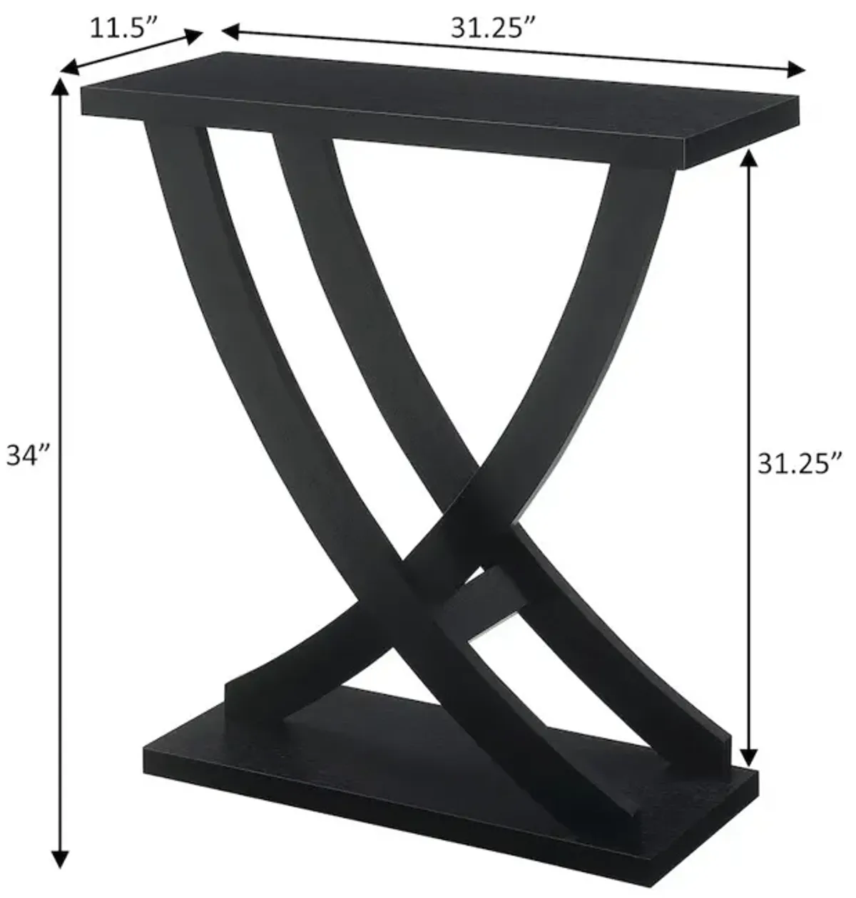 Convenience Concepts Newport Criss-Cross Console Table