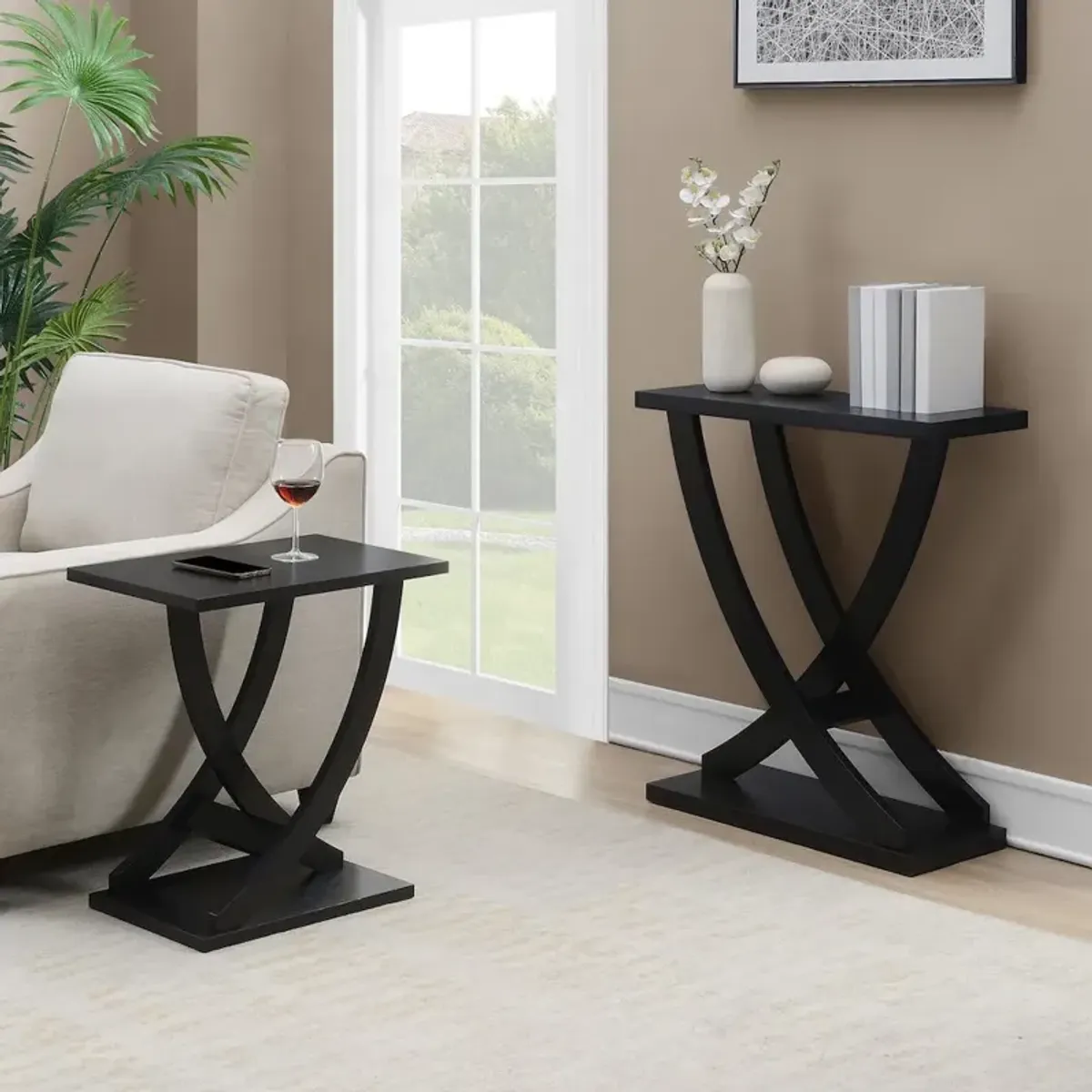 Convenience Concepts Newport Criss-Cross Console Table