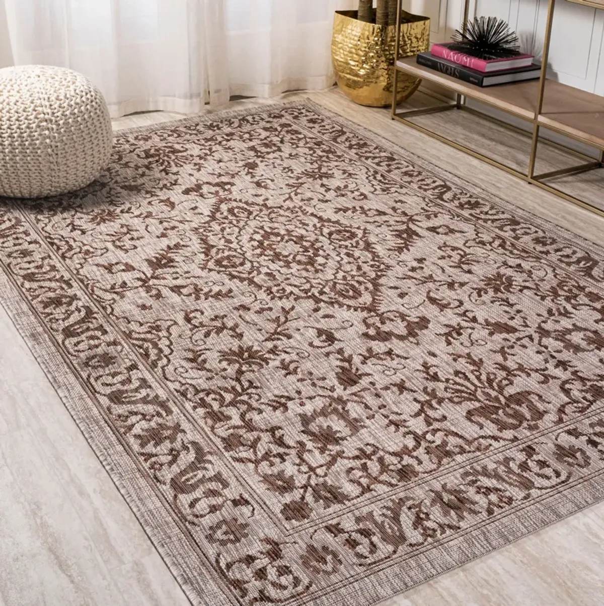 Jerash Ornate Medallion Indoor/Outdoor Area Rug