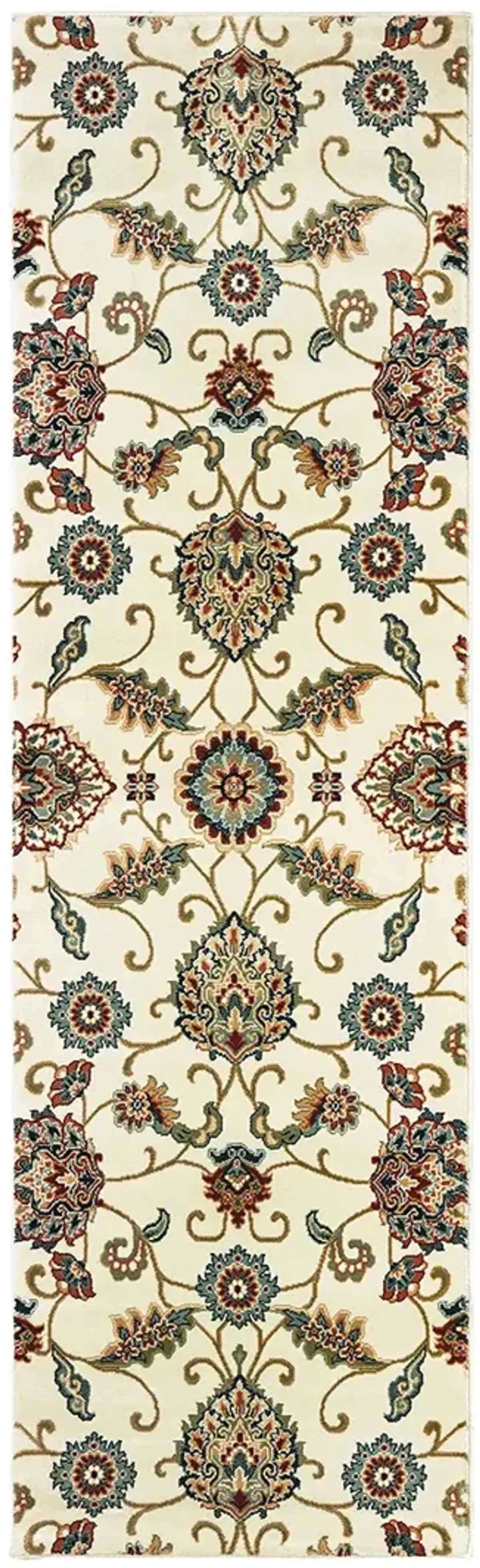 Kashan 2'3" x 7'6" Ivory Rug