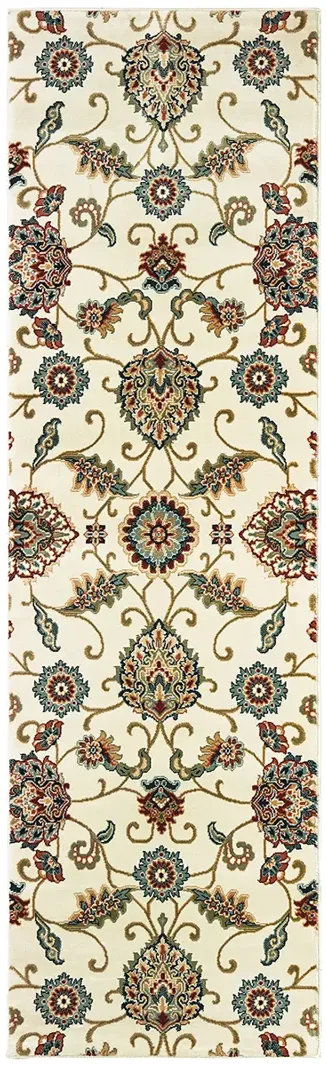 Kashan 2'3" x 7'6" Ivory Rug