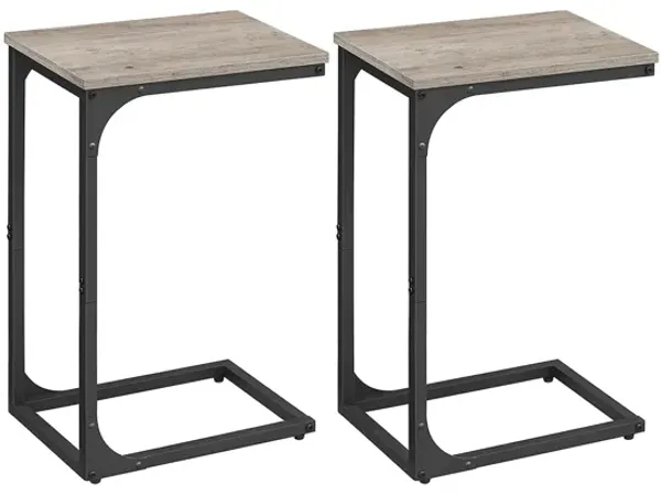 C-Shaped End Table Modern and Space-Saving Design for Easy Access (Set of 2)
