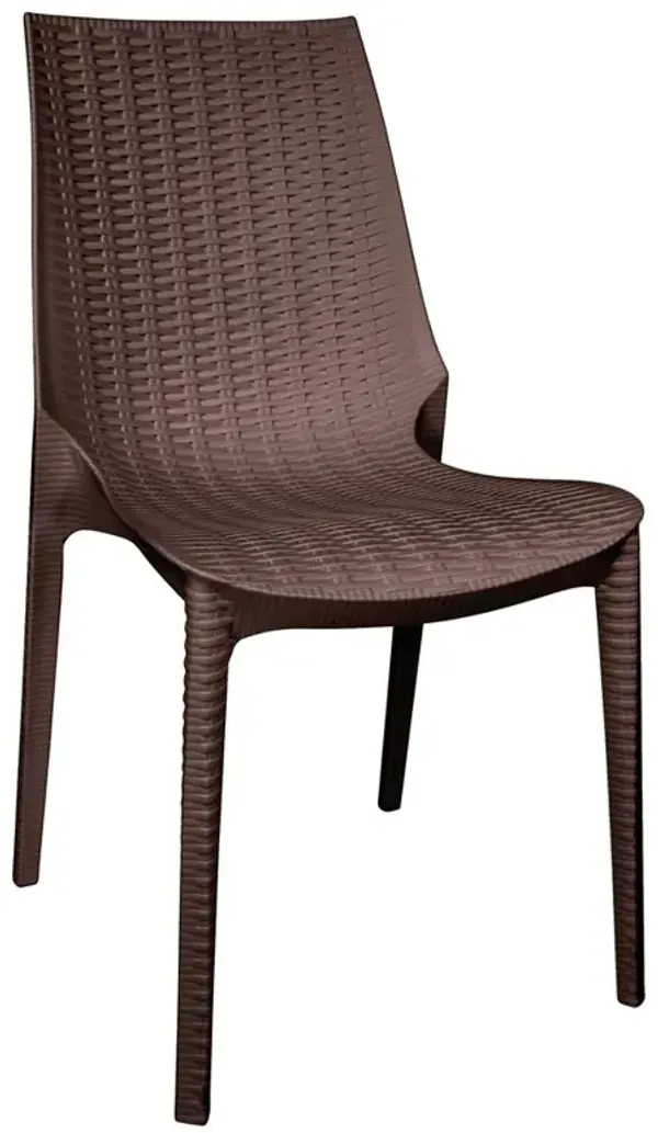 LeisureMod Kent Outdoor Patio Plastic Dining Chair