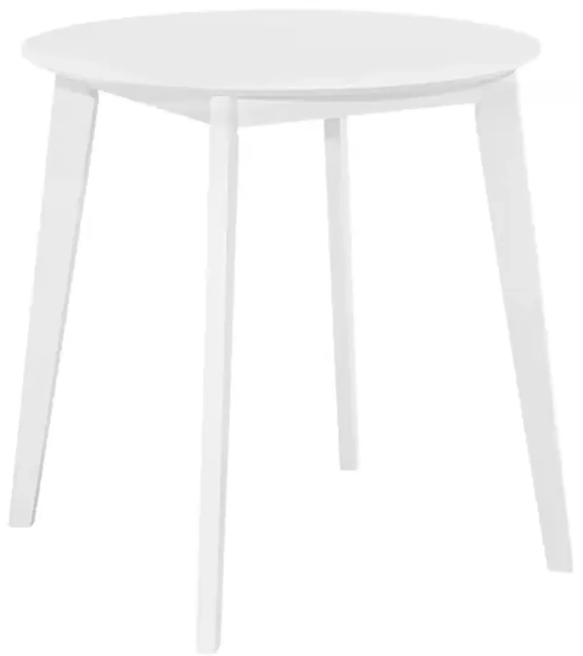 Monarch Specialties I 1321 - Dining Table, 30" Round, Small, Kitchen, Dining Room, White Veneer, Wood Legs, Transitional