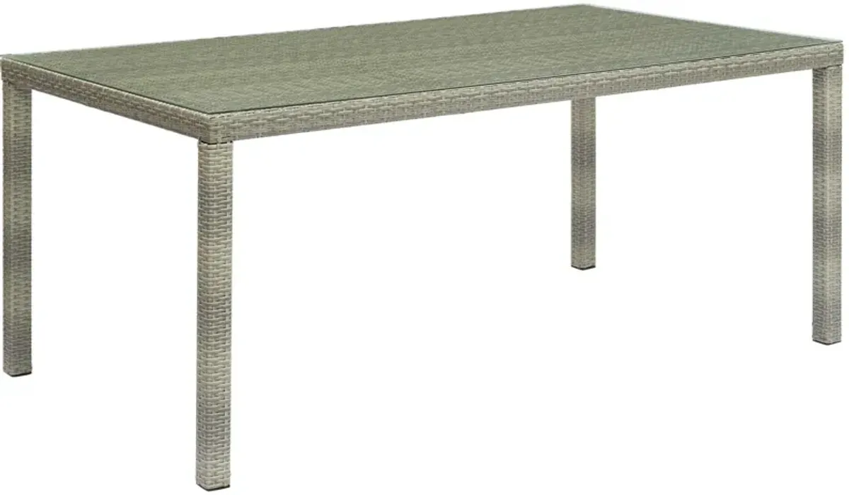 Modway - Conduit 70" Outdoor Patio Wicker Rattan Dining Table Light Gray