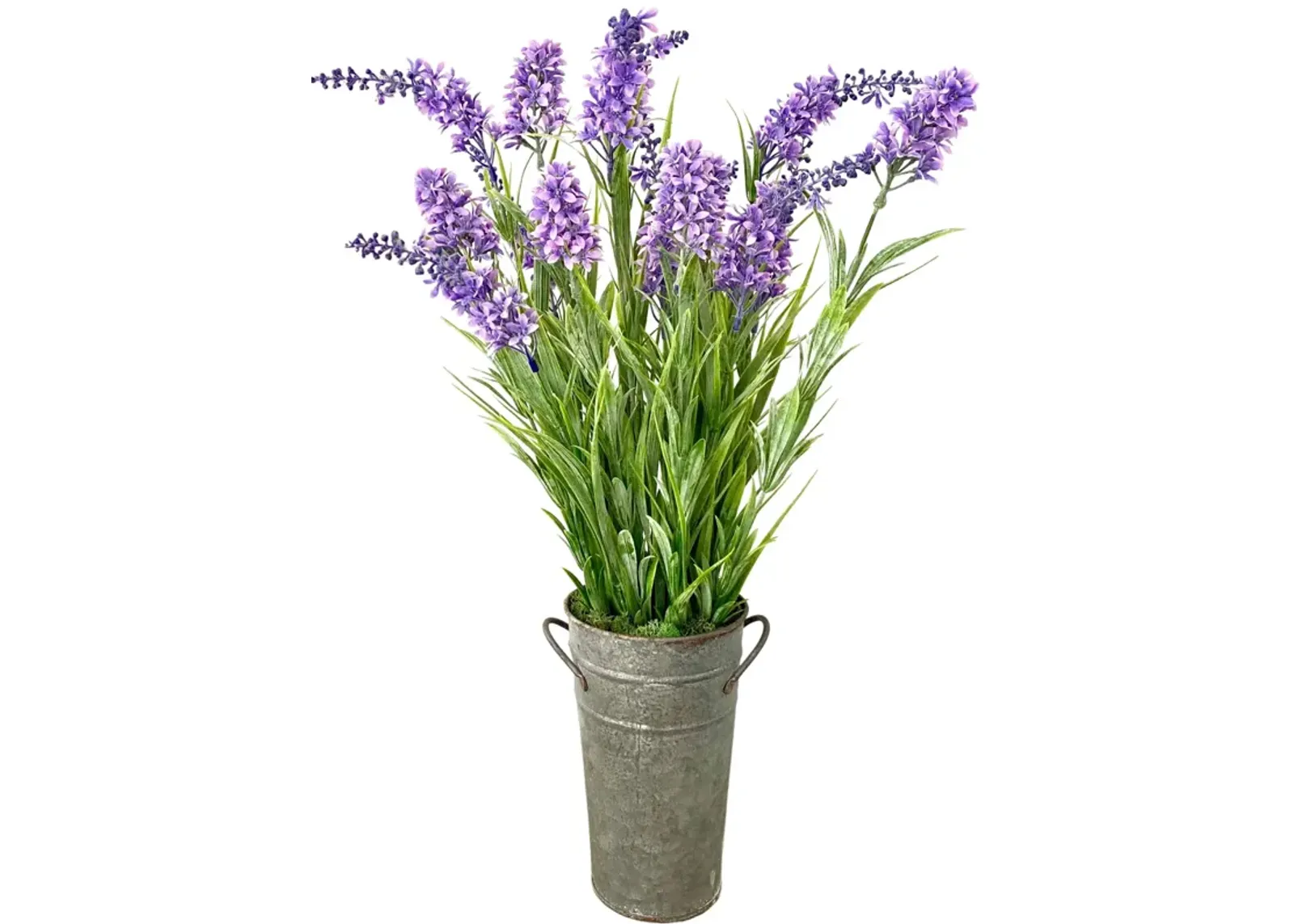 Silk Lilac Flower Arrangement In French pail - 20"