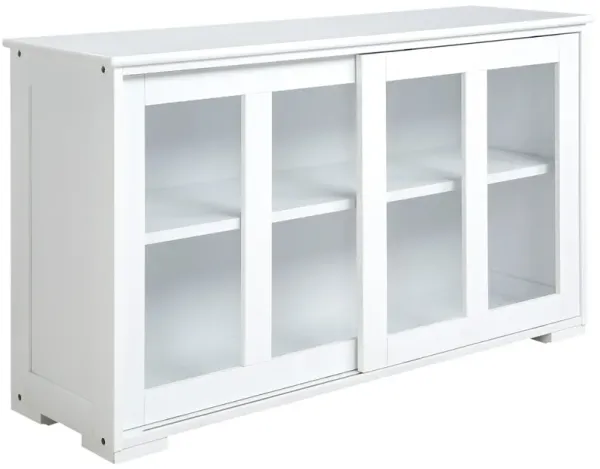 White Kitchen Organizer: Stackable Sideboard with Glass Door