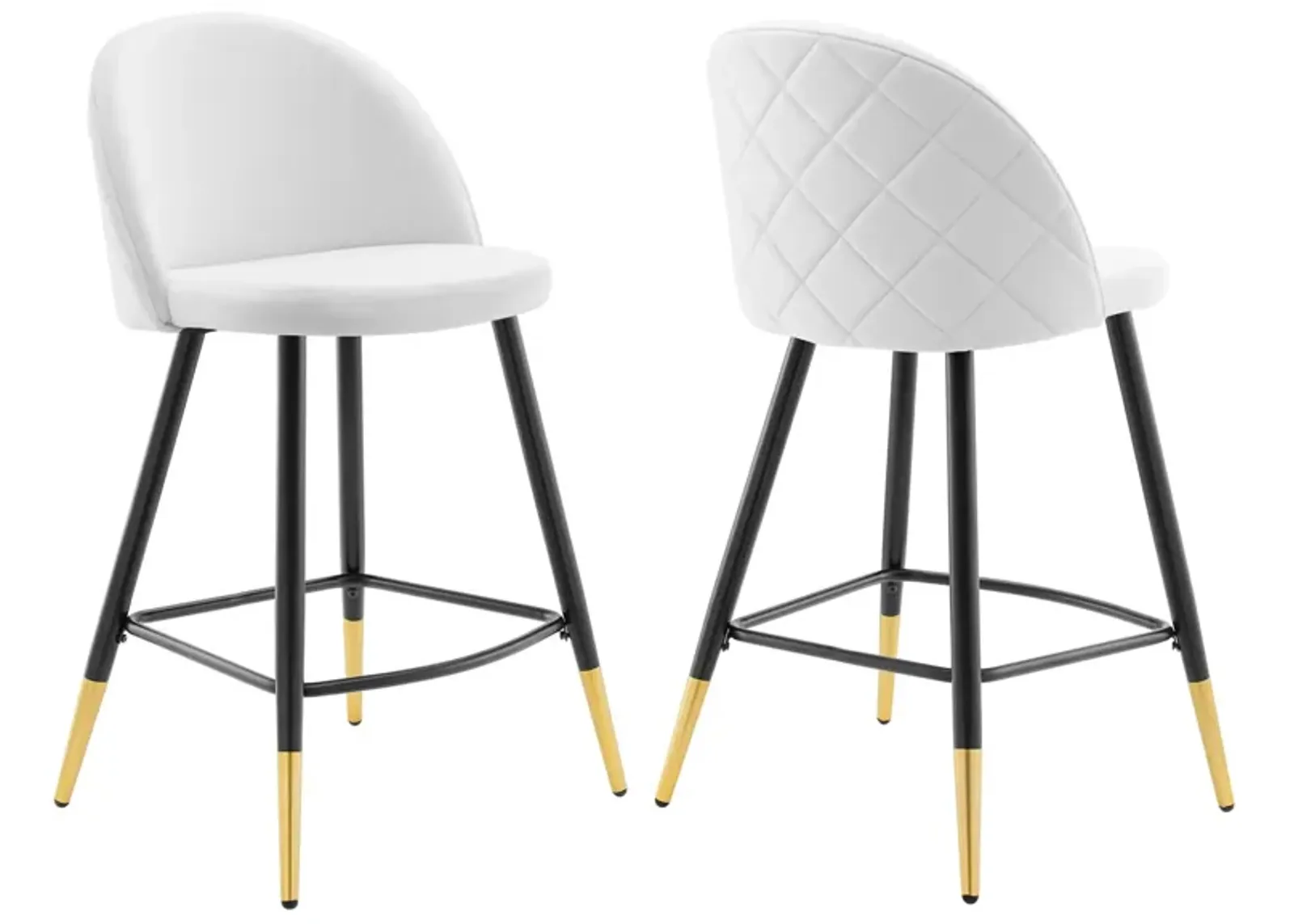 Cordial Performance Velvet Counter Stools - Set of 2