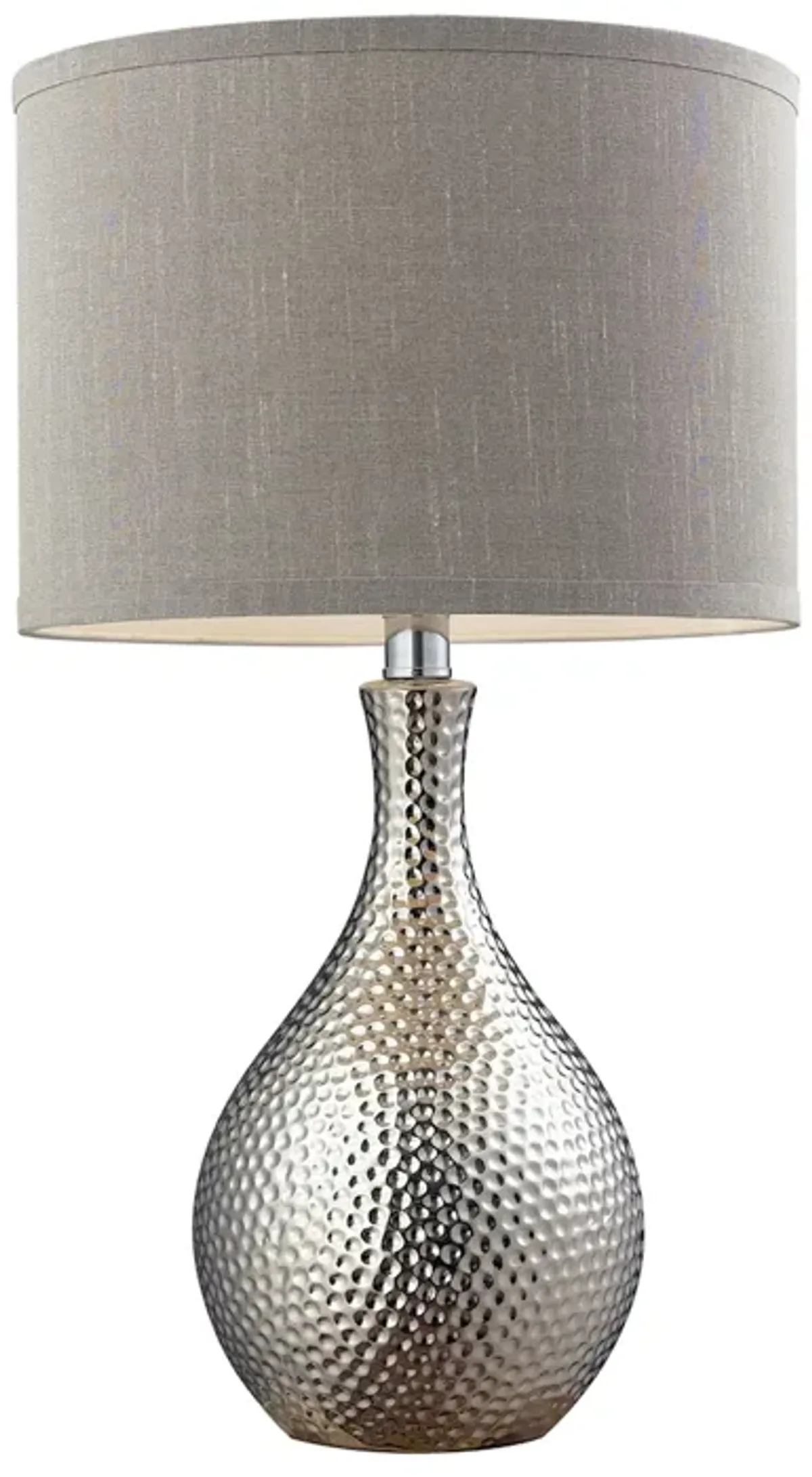 Hammered LED Chrome Table Lamp