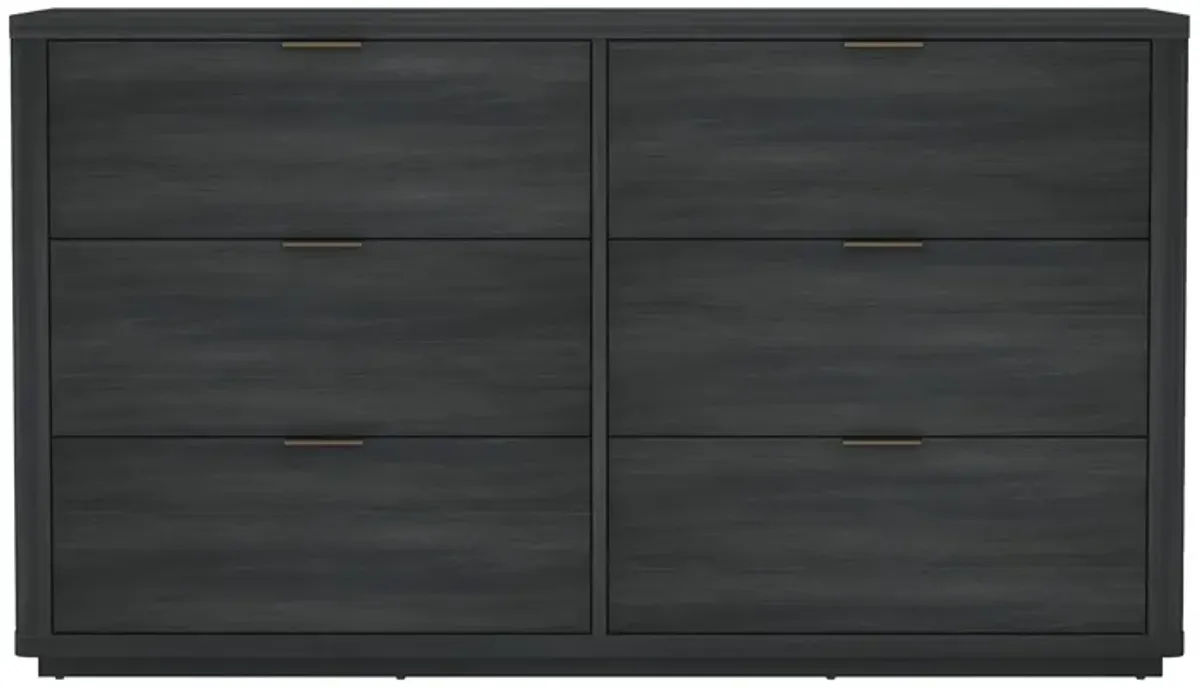Evalyn 60" Dresser in Charcoal Gray (6-Drawer)