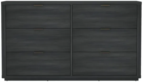 Evalyn 60" Dresser in Charcoal Gray (6-Drawer)