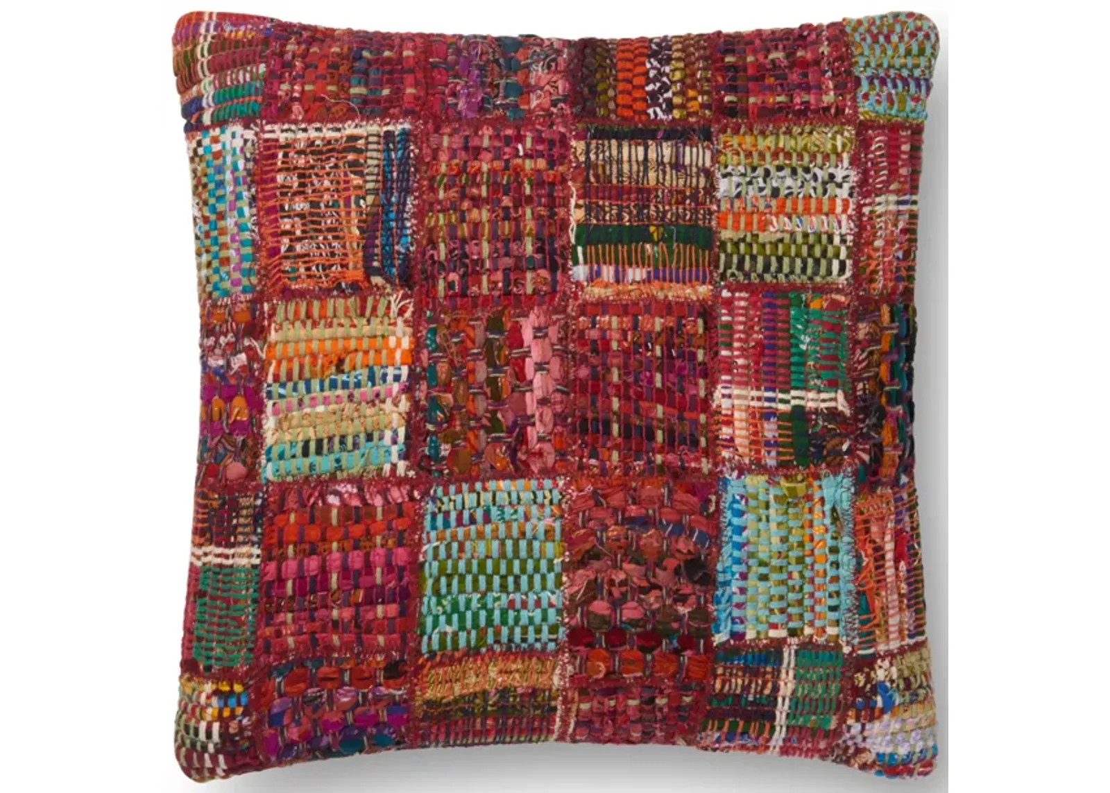 P0535 Red/Multi 13"x21" Down Pillow