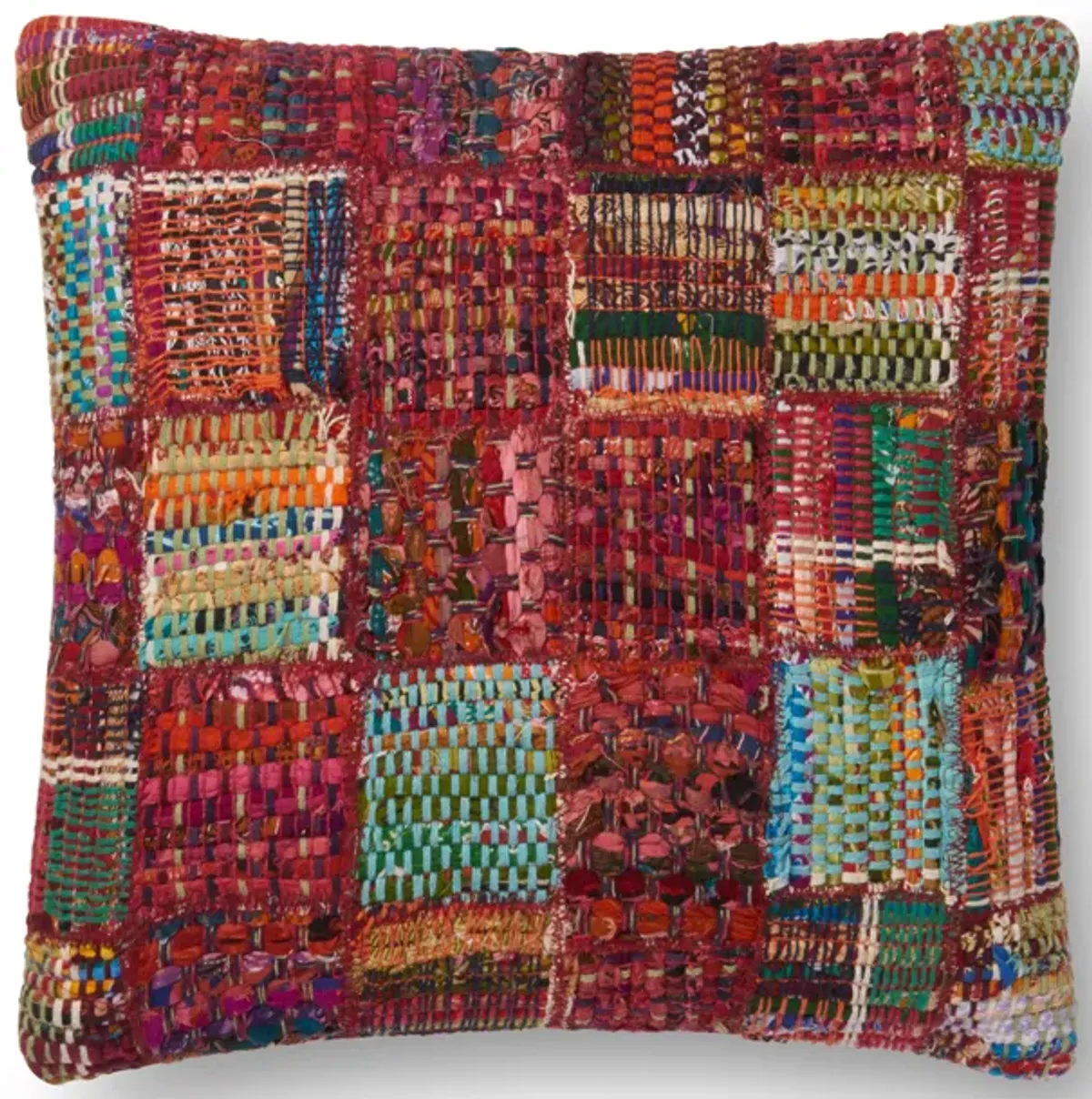 P0535 Red/Multi 13"x21" Down Pillow