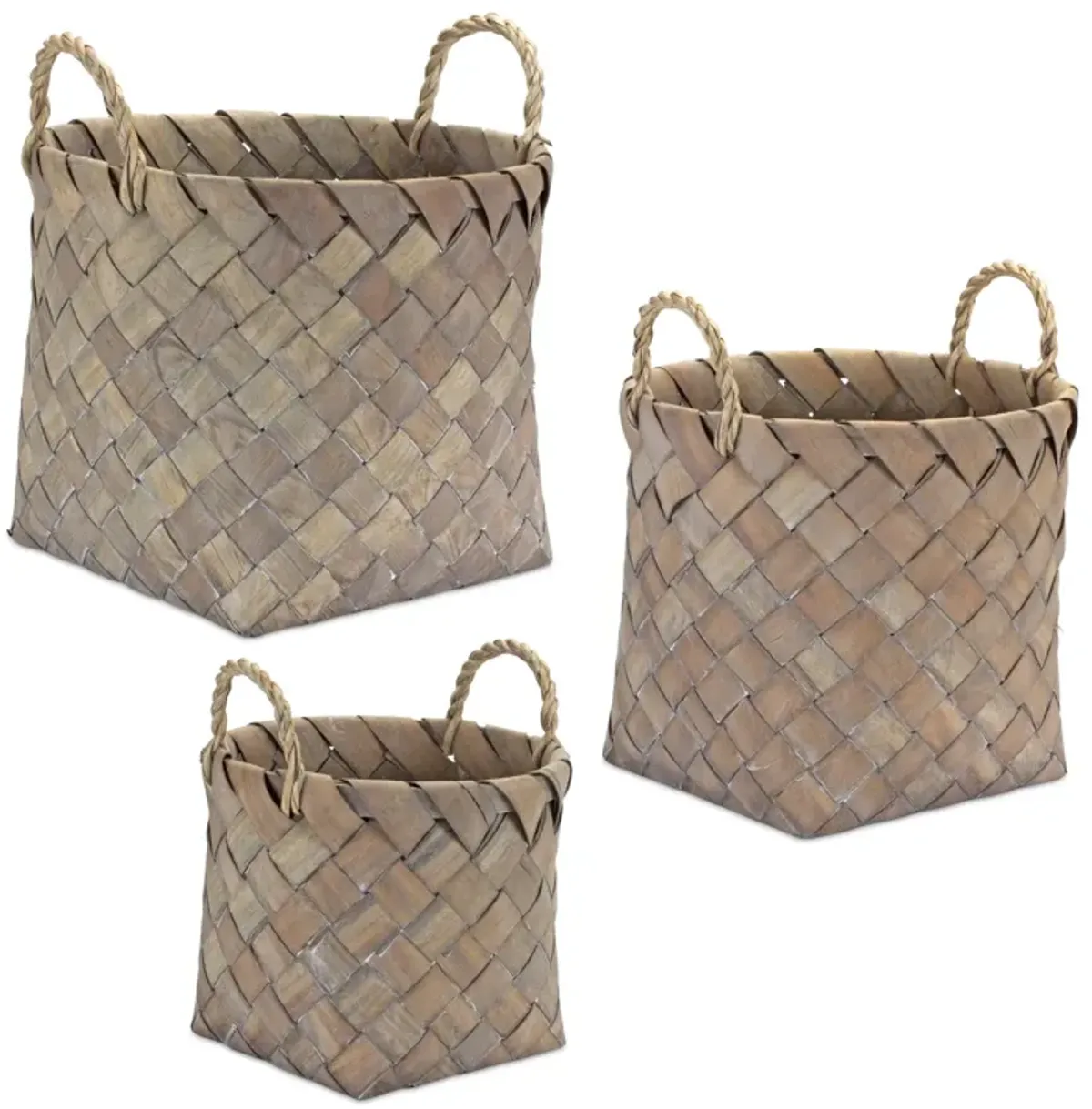 Baskets Set of 3 - Versatile Storage Bins for Home Organization and Décor