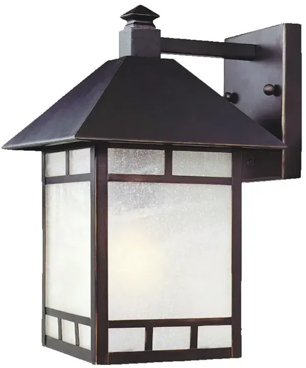 Hivvago Antique Bronze Frosted Glass Lantern Wall Light