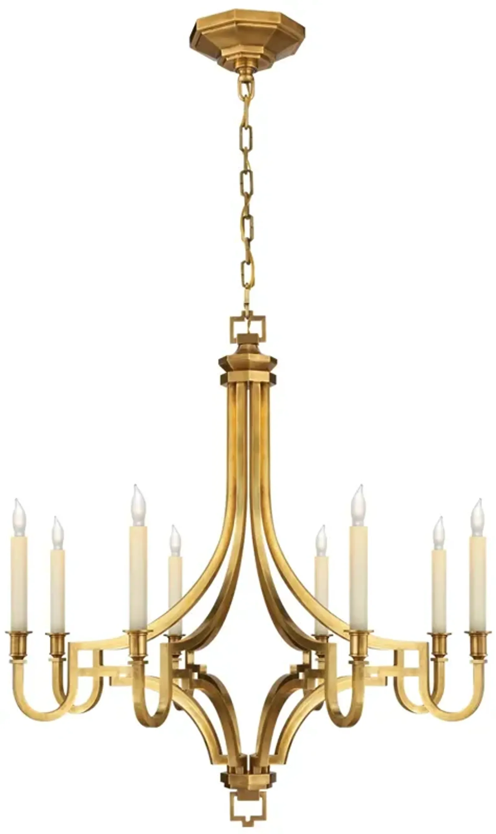 Mykonos Medium Chandelier in Antique-Burnished Brass