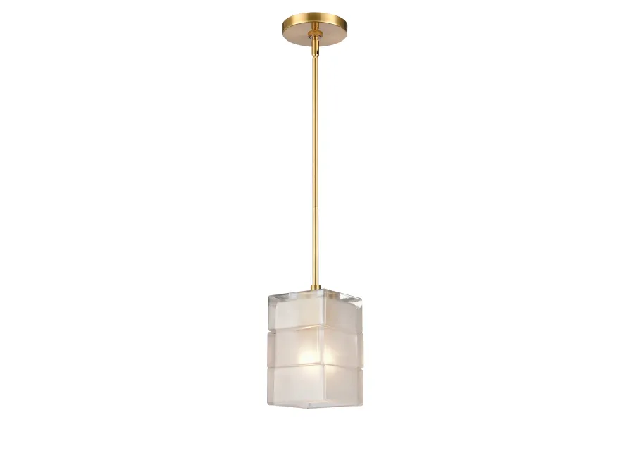 Brass Ice Blocks 6'' Wide 1-Light Mini Pendant