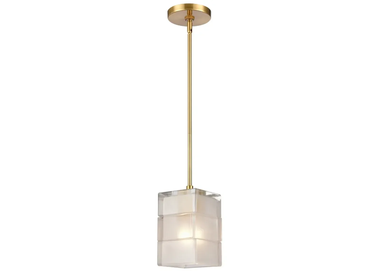 Brass Ice Blocks 6'' Wide 1-Light Mini Pendant