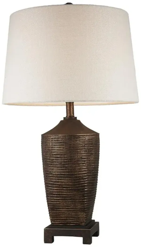 Hivvago Fantastic Rustic Ribbed Bronze Table Lamp
